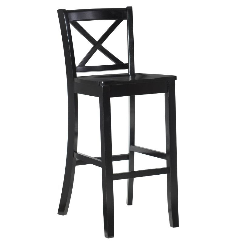 30" Black Mahogany X-Back Barstool