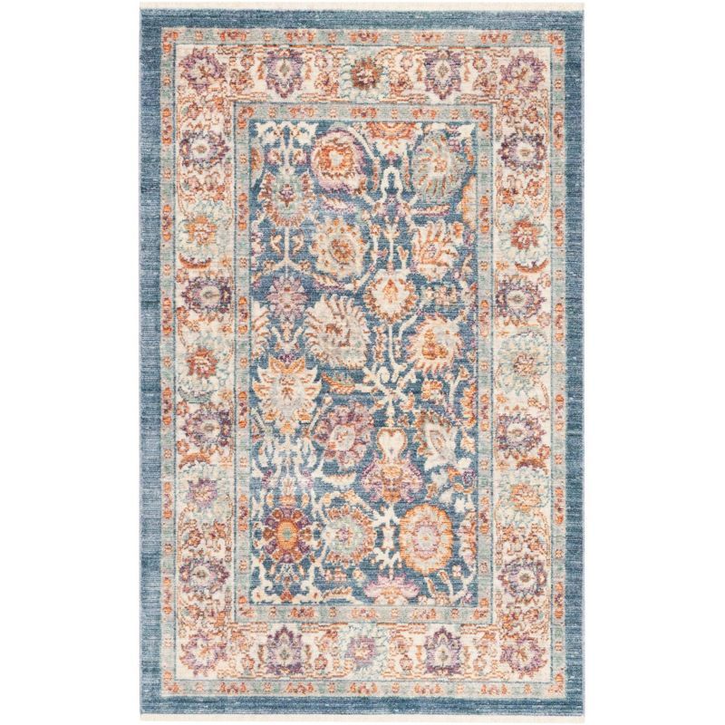 Handmade Blue Viscose Rectangular Area Rug 3' x 5'
