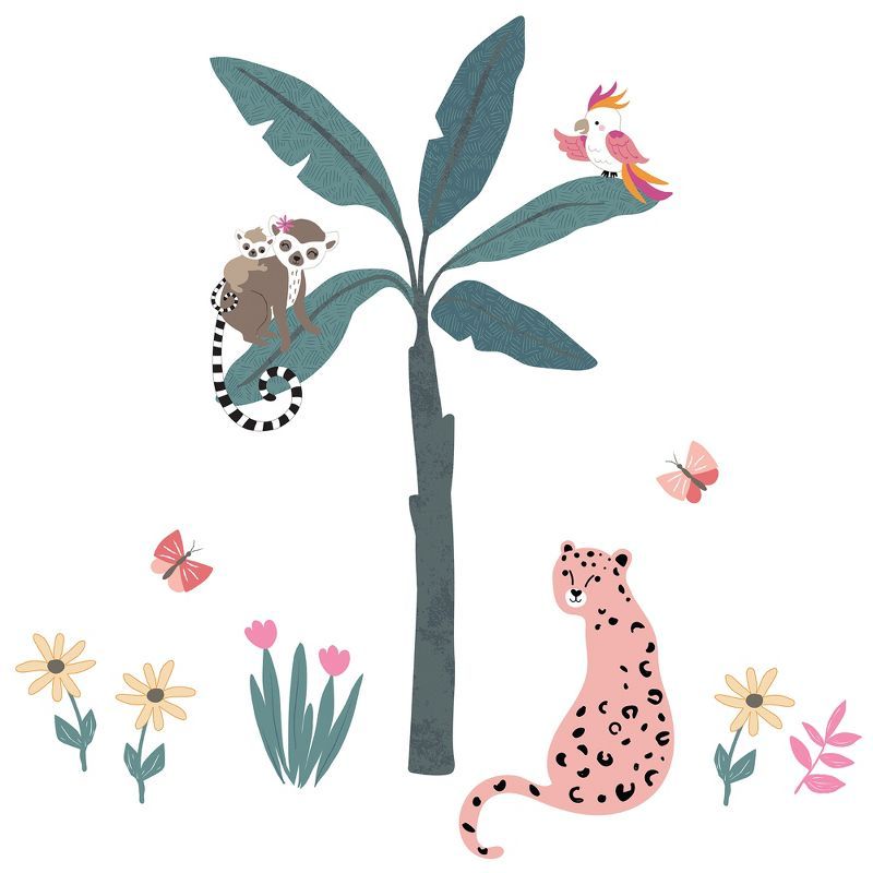 Enchanted Safari Jungle Animal Wall Decals for Kids