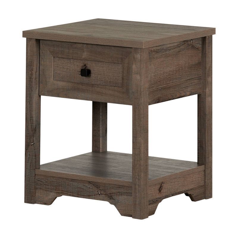 Fall Oak Rectangular End Table with Storage Shelf