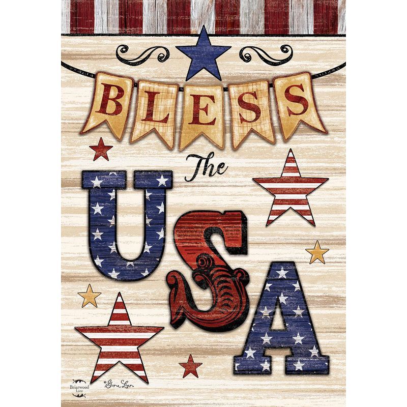 Bless the USA Patriotic Double-Sided Polyester House Flag