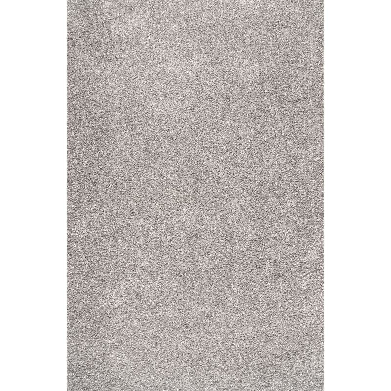 Easy-Care Reversible Light Grey Faux Sheepskin Shag Rug 3' x 5'