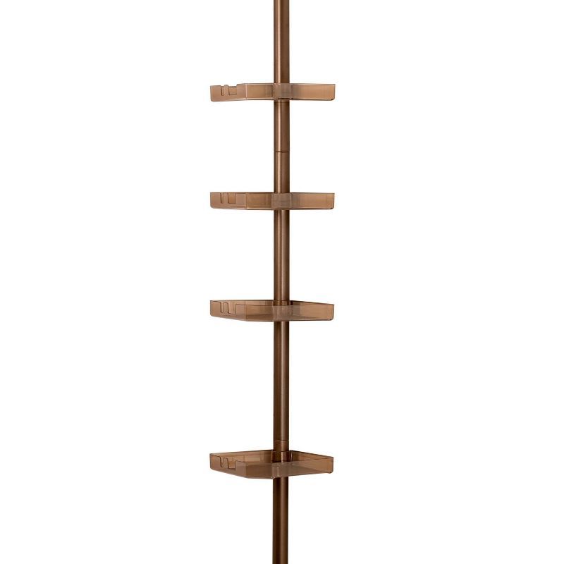 Bronze 4-Tier Adjustable Tension Corner Shower Caddy