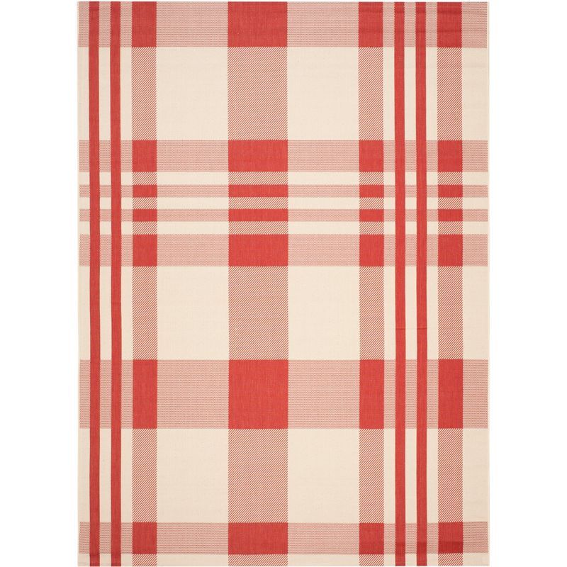 Red Bone 8' x 10' Synthetic Easy-Care Indoor/Outdoor Area Rug