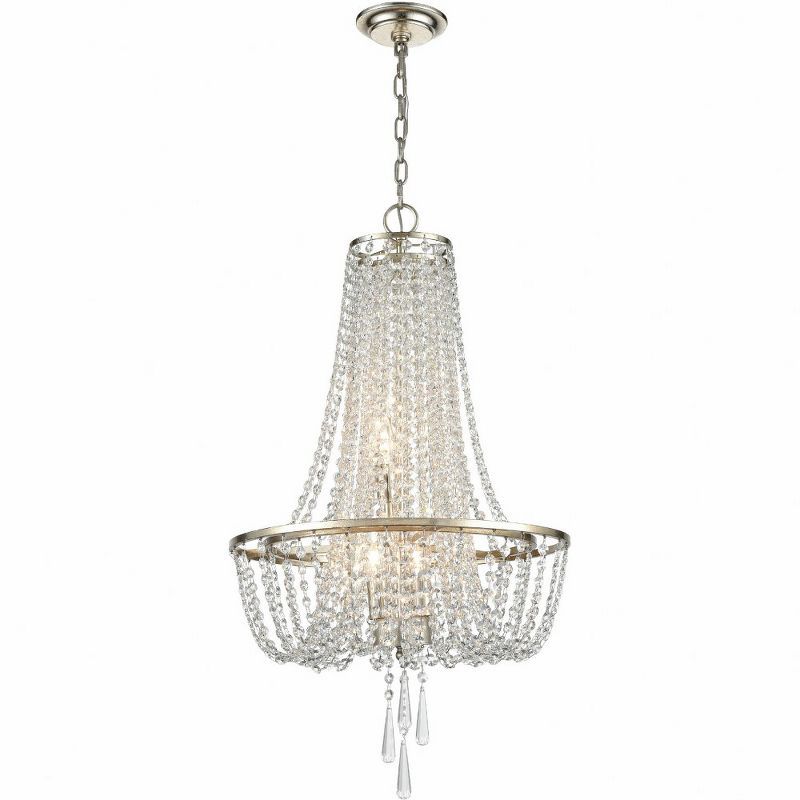 Arcadia Mini Antique Silver Hand Cut Crystal 4-Light Chandelier