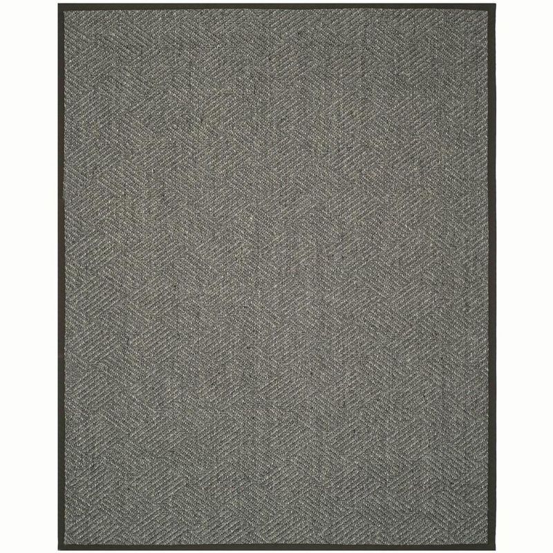 Gray and Dark Gray Flat Woven Sisal Area Rug 8'x10'