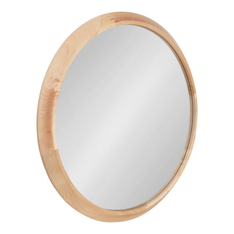 Uldrich Natural Brown 27'' Round Wood Decorative Wall Mirror