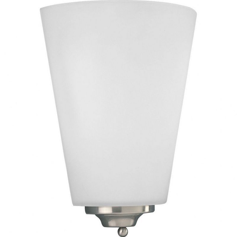 Nickel 10.63" Dimmable LED Wall Sconce with Opal Glass Shade