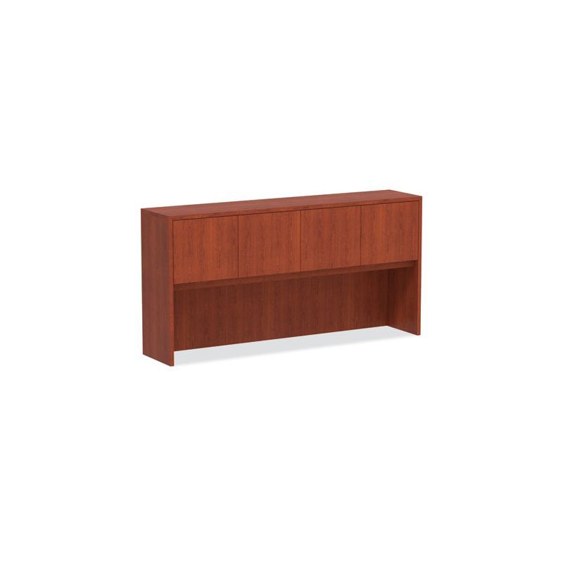 Medium Cherry Woodgrain Laminate Office Hutch with Doors