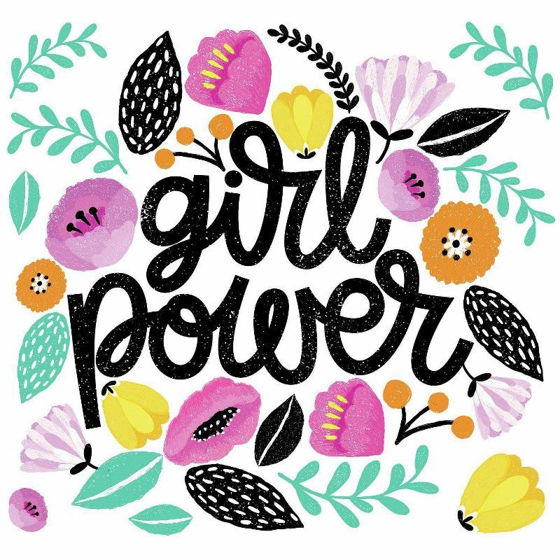 Girl Power Multicolor Vinyl Peel and Stick Wall Decal