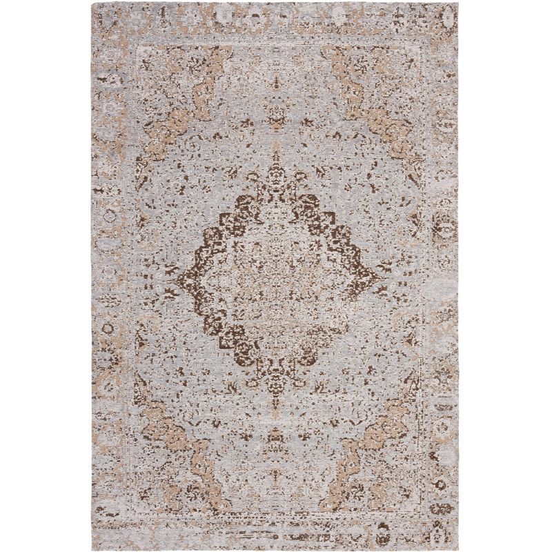 Taupe and Gray Synthetic Flat Woven 4' x 6' Area Rug