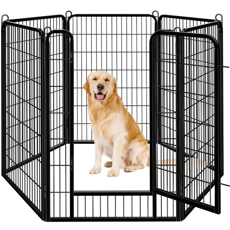 Yaheetech Black Metal 6-Panel Pet Playpen