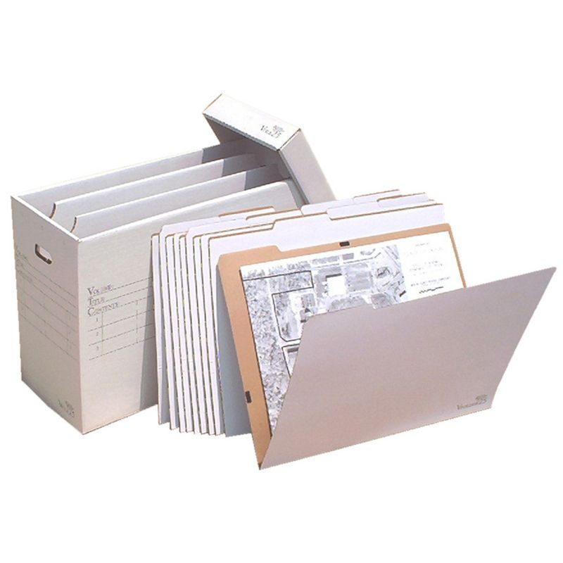 Gray Corrugated Cardboard Vertical Flat File Organizer with 10 Folders