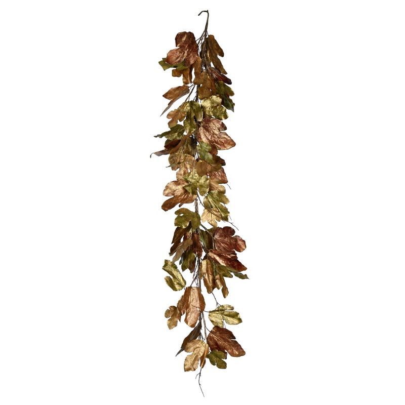 72" Brown and Green Artificial Maple Garland