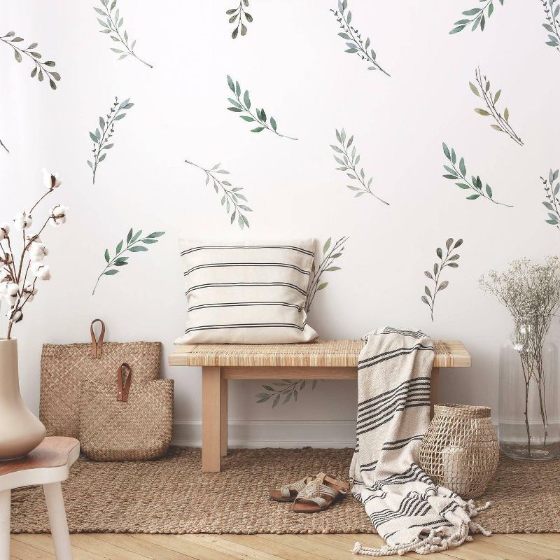 Country Leaves Vinyl Peel and Stick Wall Decals