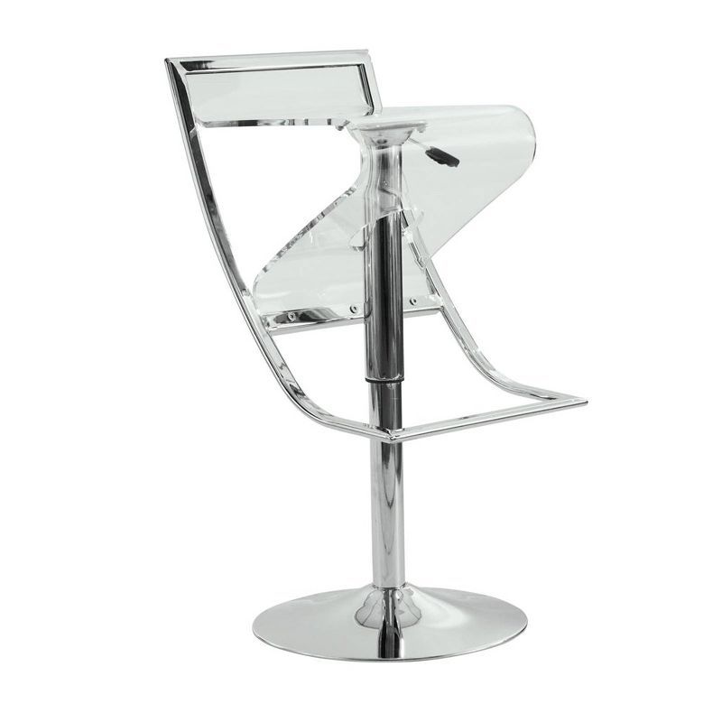 Napoli Clear Acrylic Adjustable Swivel Bar Stool