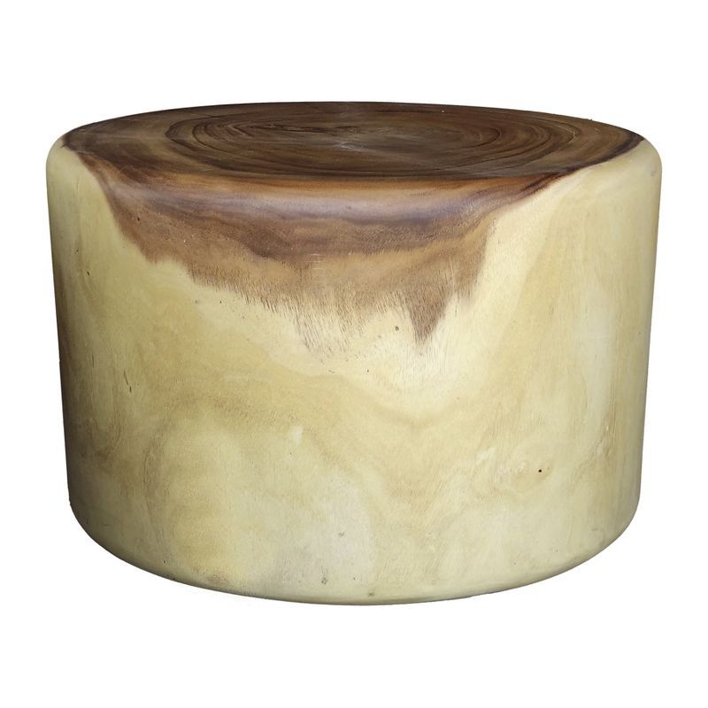 Natural Suar Wood Round Tree Stump Coffee Table 25"