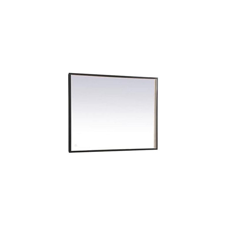 Rectangular Black Aluminum LED Mirror with Touch Sensor