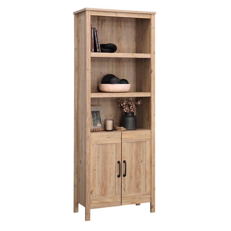 Khaki Pine Adjustable Kids Bookcase with Doors