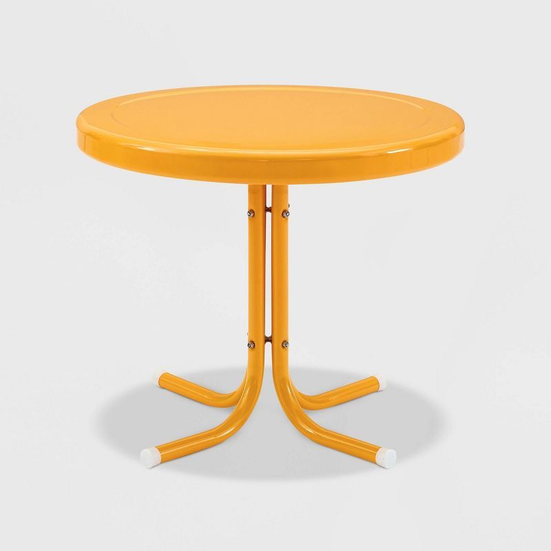 Tangerine Round Metal Outdoor Side Table