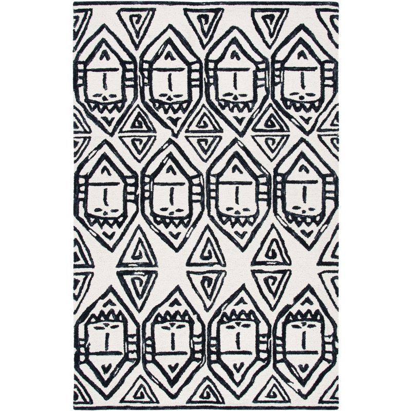 Hand-tufted Metro Elegance Black Wool Rectangular Area Rug