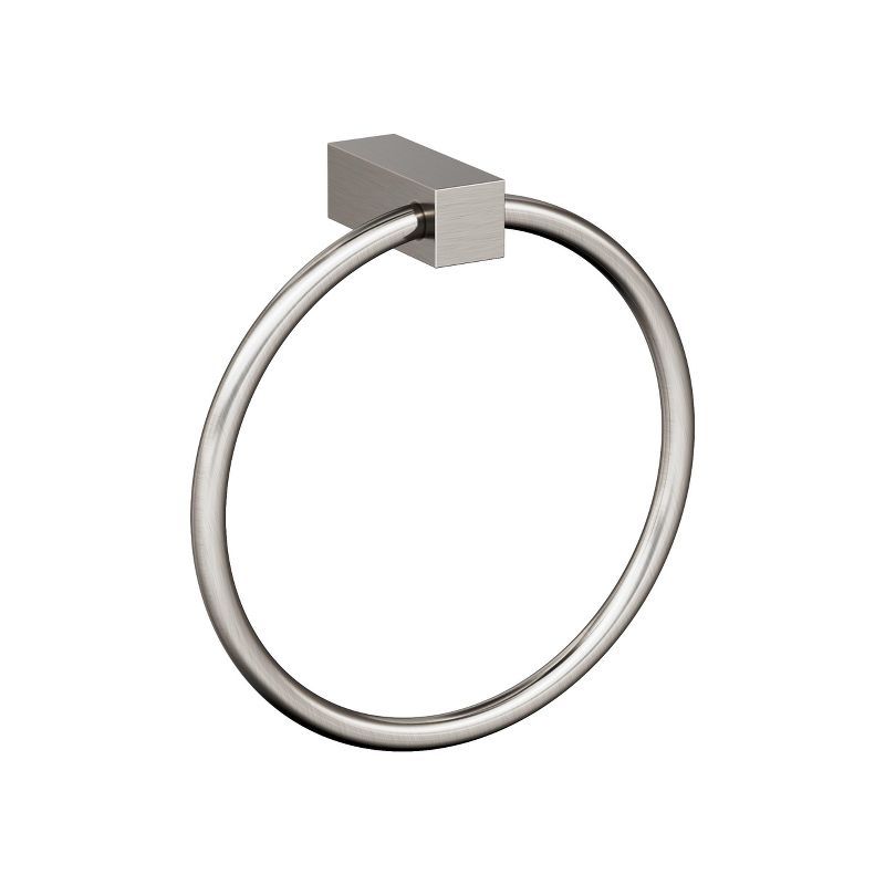 Brushed Nickel 6-1/2 Inch Wall Mounted Towel Ring