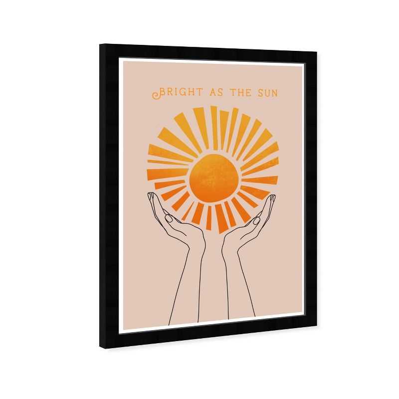 Bright As The Sun Orange Motivational Quote Canvas Print