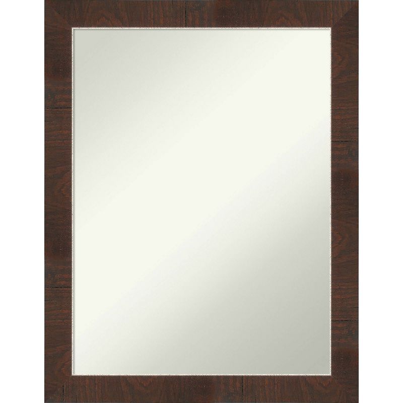 Wildwood Brown and Silver Rectangular Wood Bathroom Vanity Mirror