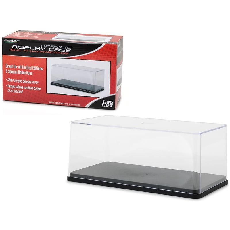 Clear Acrylic Display Case with Black Base for 1/24 Scale Models