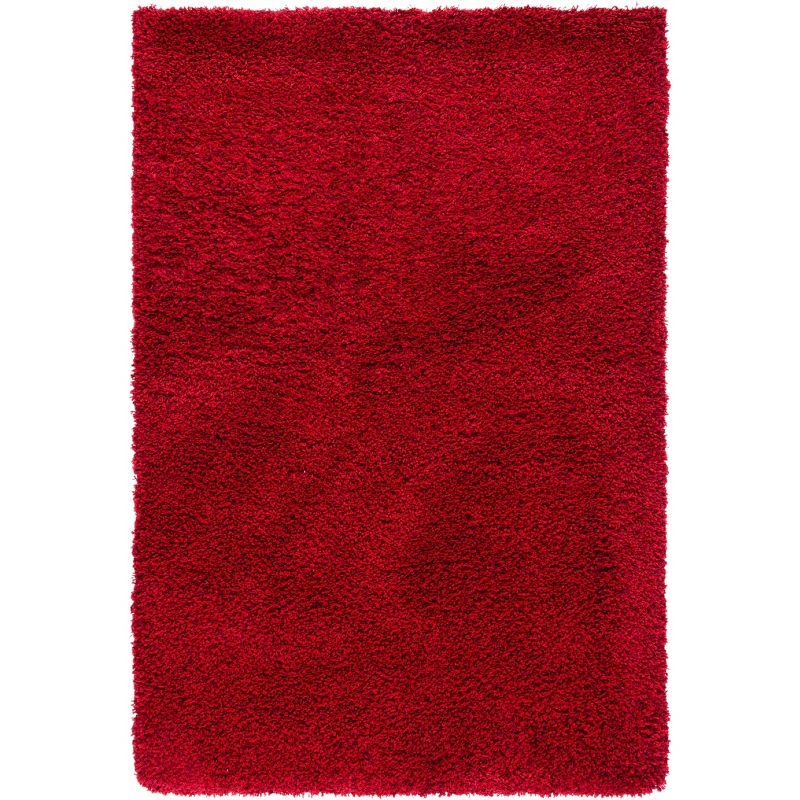 Handmade Luxe Red Shag Wool-Blend 8'6" x 12' Area Rug