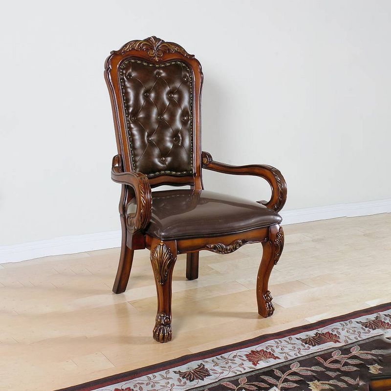 Dresden Cherry Oak Brown Faux Leather Executive Chair