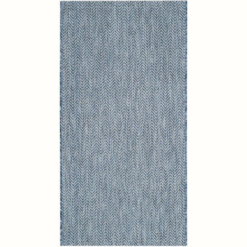 Modern Gray Rectangular Easy-Care Outdoor Area Rug 31in x 4in