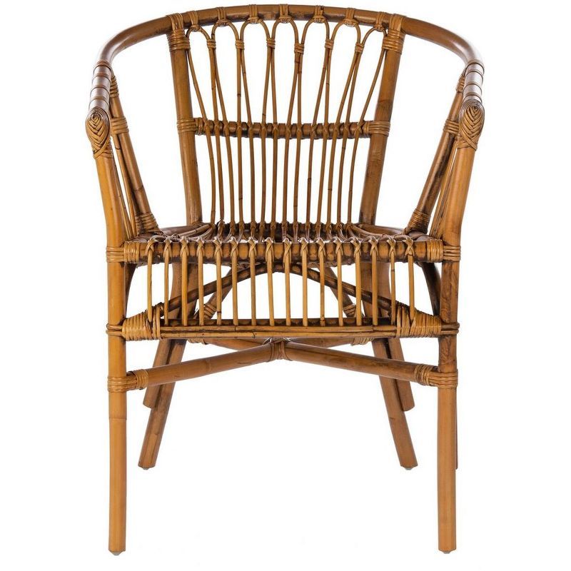 Honey Brown Wash Rattan Accent Chair Set, Sustainably Sourced