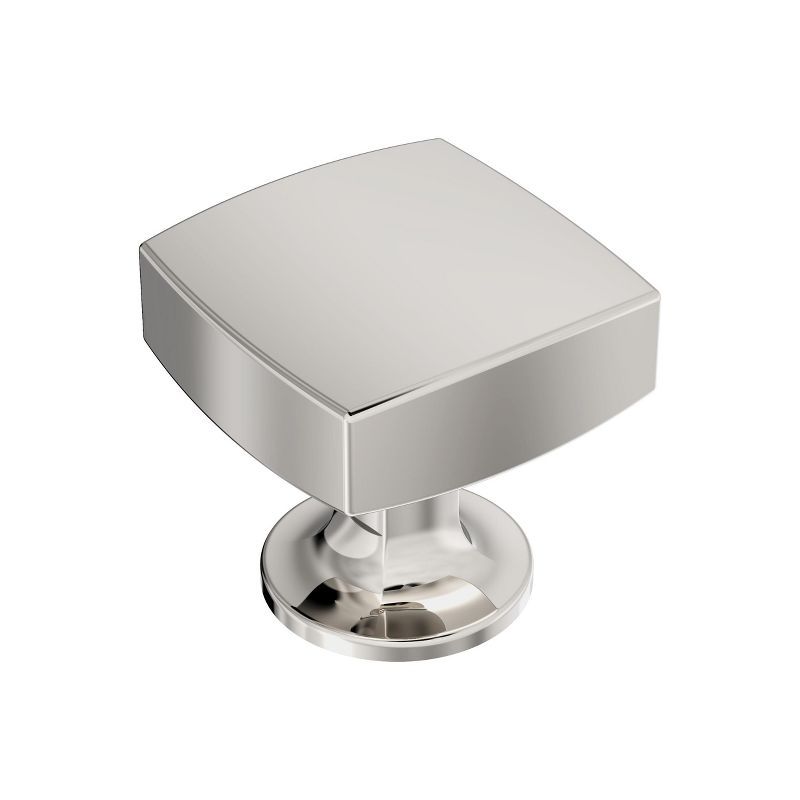 Polished Nickel Square Cabinet Knob with Mounting Hardware