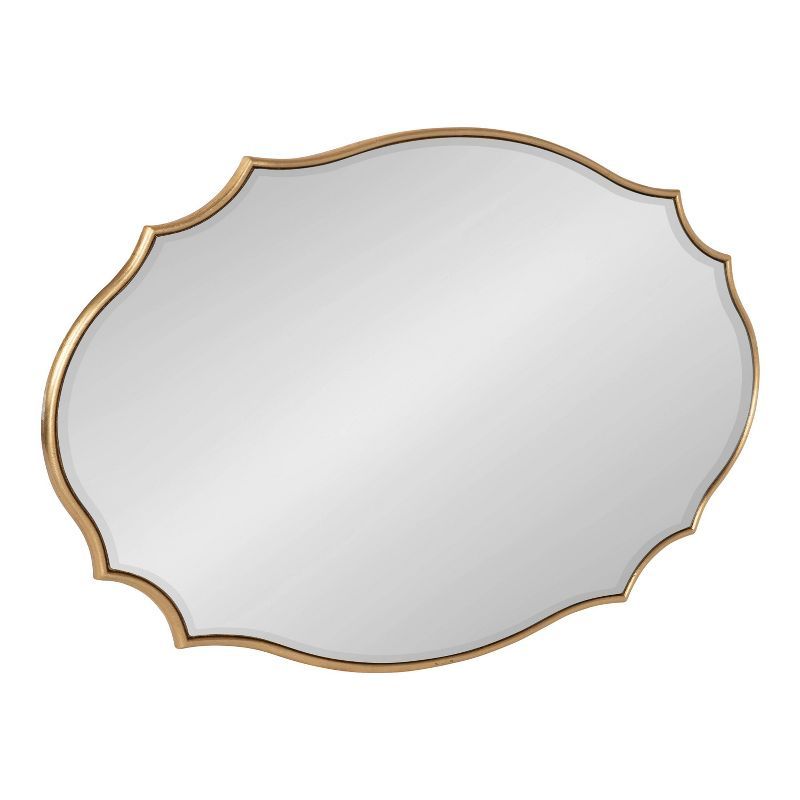 Gold Scalloped Oval Full Length Wood Wall Mirror