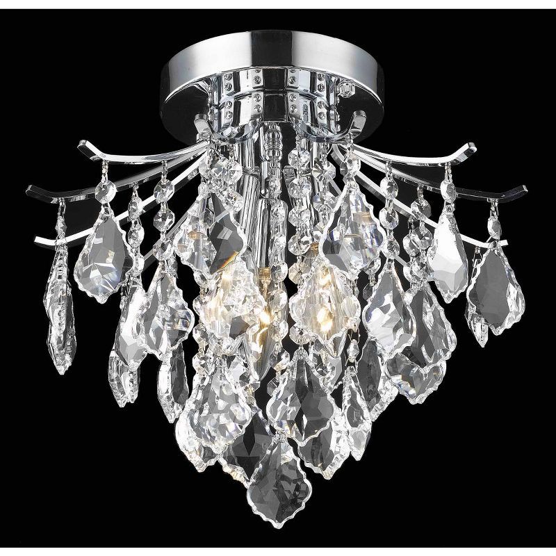 Amelia Chrome 3-Light Flush Mount with Crystal Accents