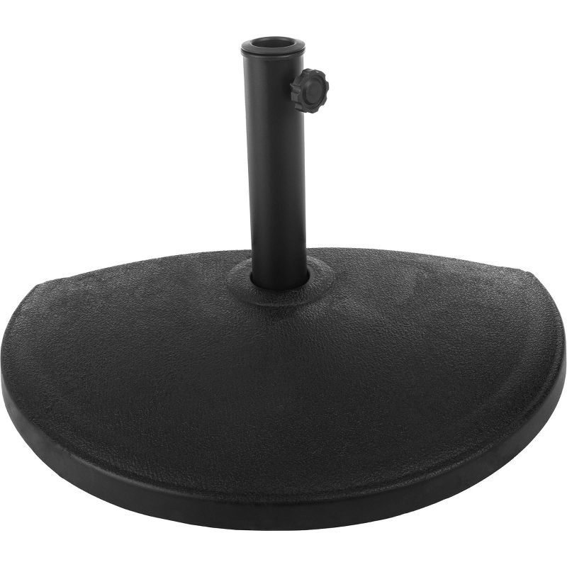 Black Half-Circle Metal Outdoor Patio Umbrella Base