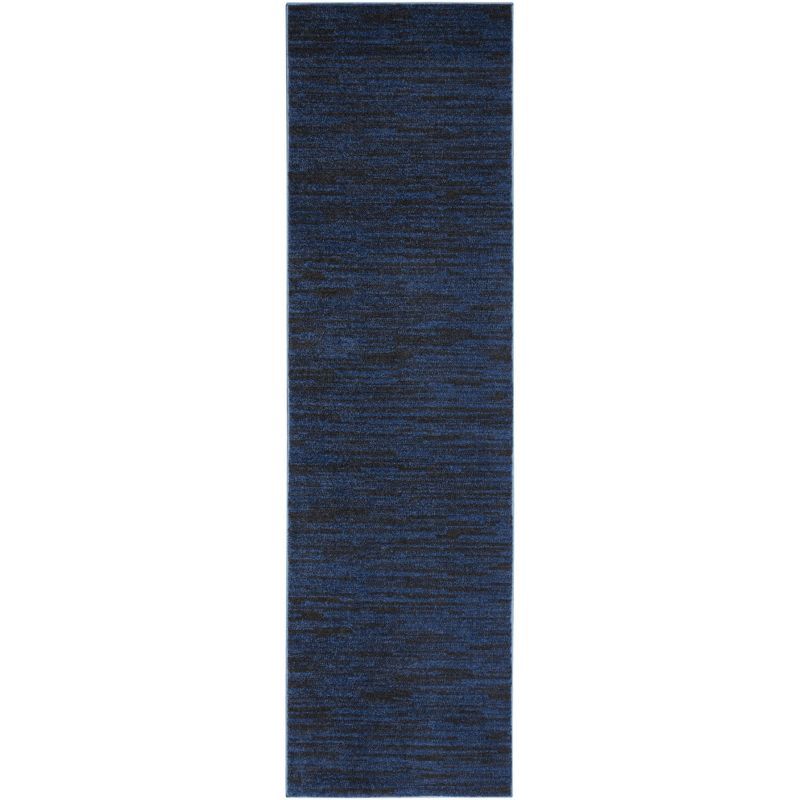 Midnight Blue 2' x 6' Synthetic Solid Runner Rug