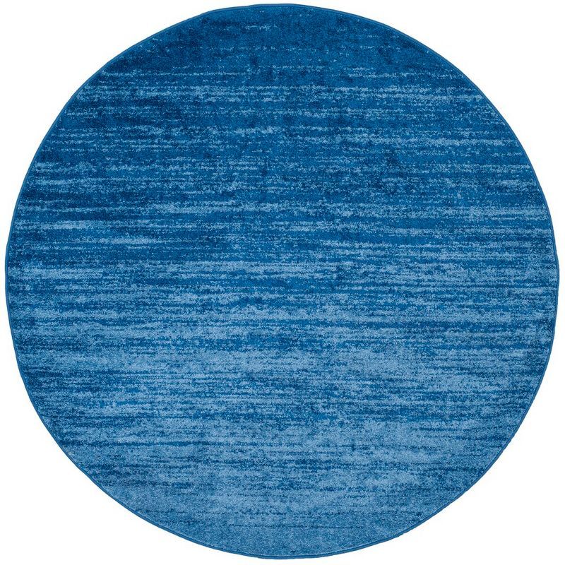 Elysian Light & Dark Blue Round Synthetic Area Rug - 4' Diameter