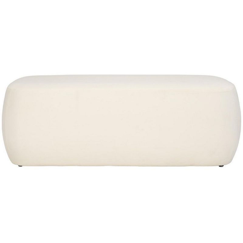 Whitley Cream Velvet Rectangular Ottoman 50"