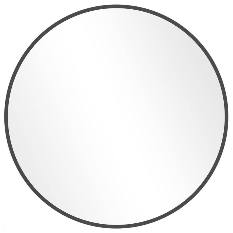 20 Inch Black Aluminum Round Wall Mirror