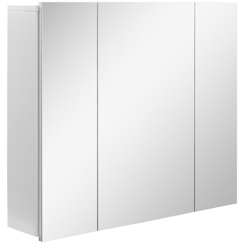 White Wall-Mounted Bathroom Mirror Medicine Cabinet with Adjustable Shelves