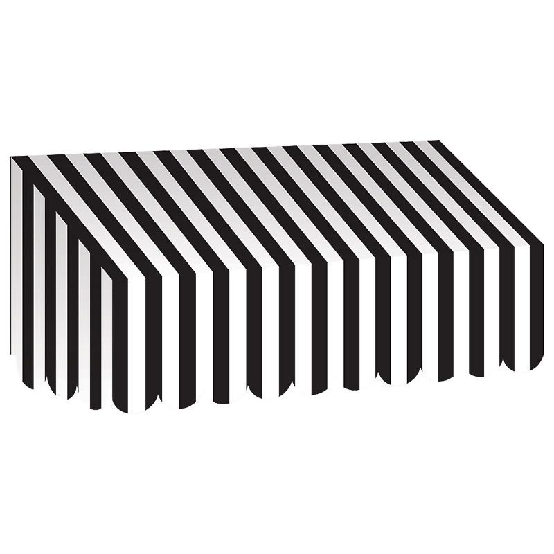 Black and White Striped Classroom Awning 24" x 12.5" x 8"