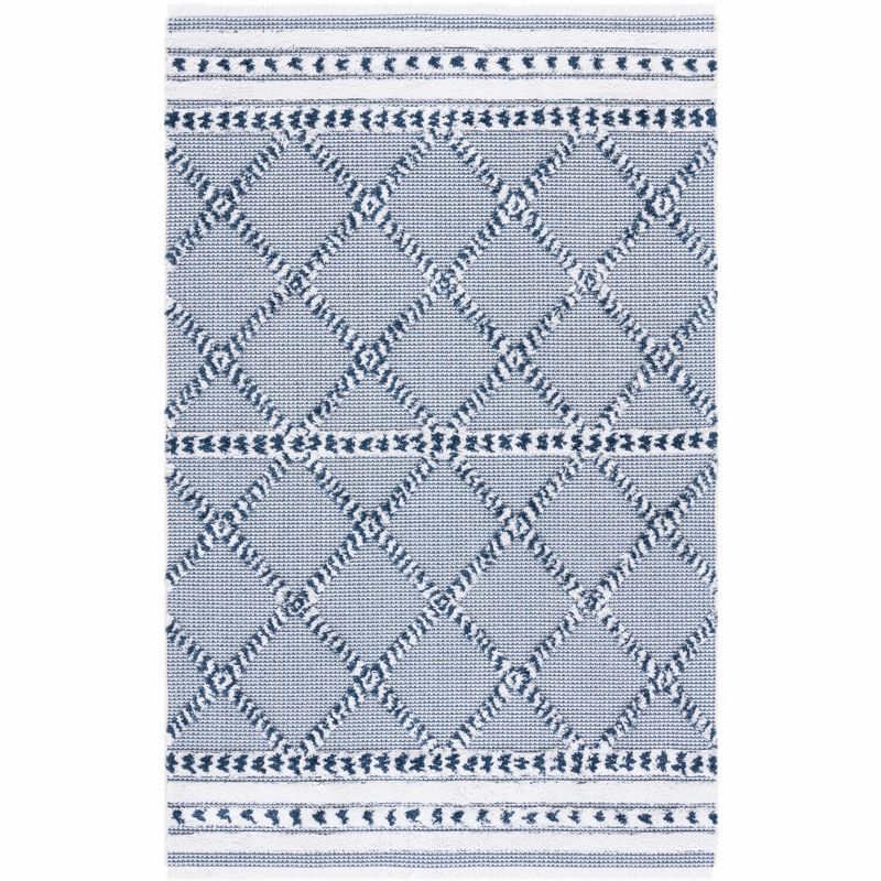 Navy & Ivory Nomadic Charm 8' x 10' Synthetic Area Rug