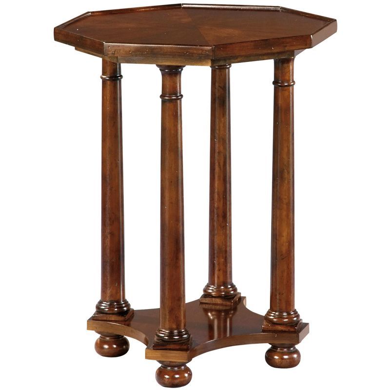 Macadamia Brown Rustic Wood Octagonal End Table