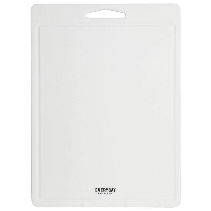 White Polypropylene Rectangular Cutting Board with Handle