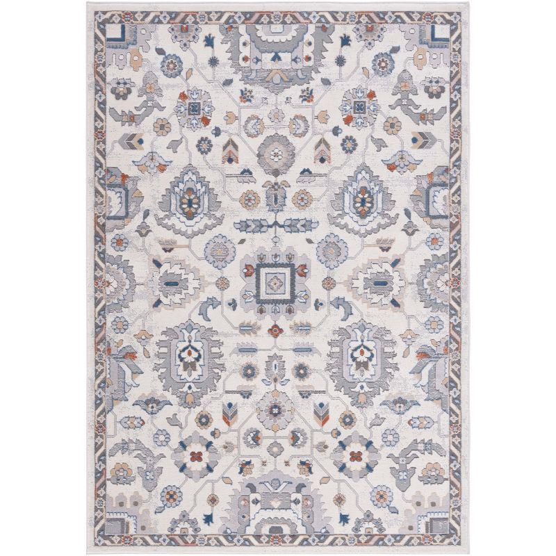 Ivory and Gray Tufted 8' x 10' Wool Area Rug