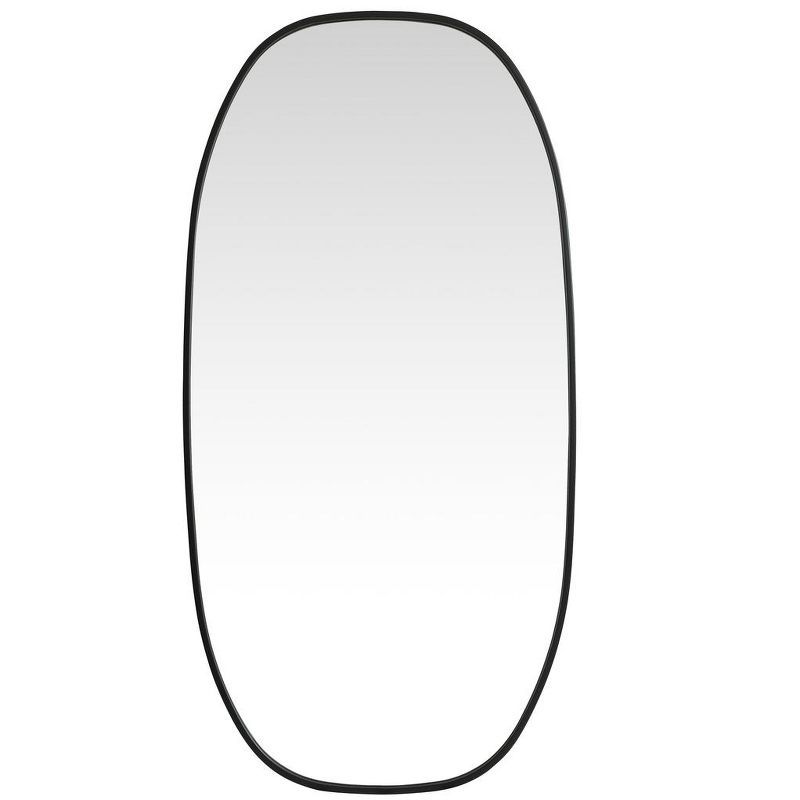 Black Metal Frame Rectangular Bathroom Mirror 23x47 Inch