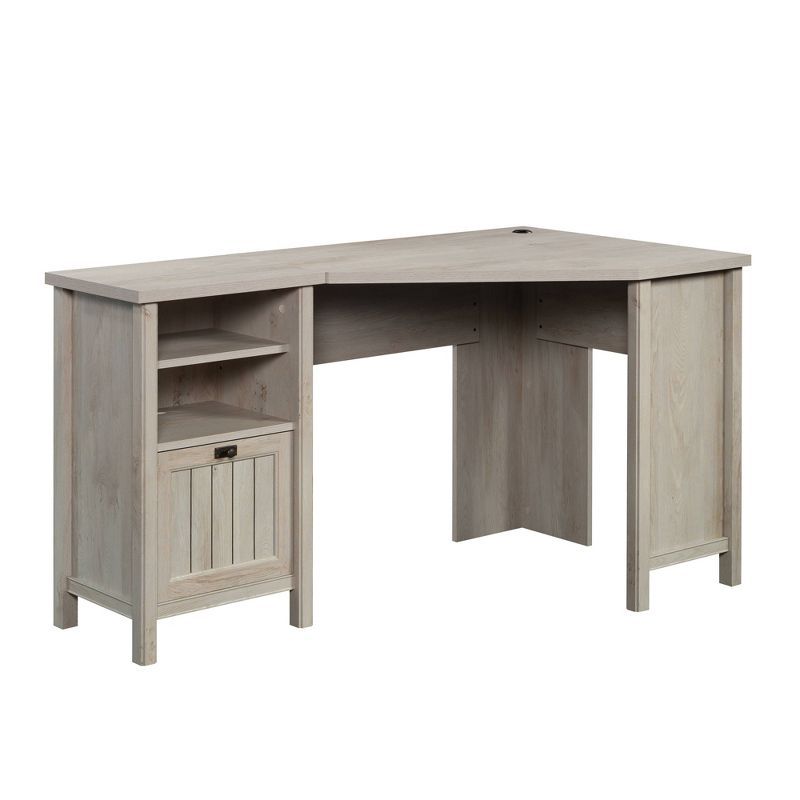 Chalked Chestnut Corner Computer Desk with Drawer and Filing Cabinet