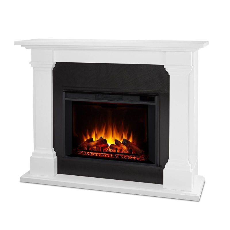 Callaway 63" White Free-Standing Electric Fireplace with Mantel